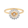 0.34Ct IGI Certified 18k Yellow Gold Floral Cocktail Diamond Ring For Engagement in 18kt