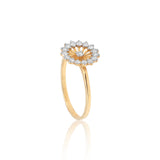 0.34Ct IGI Certified 18k Yellow Gold Floral Cocktail Diamond Ring For Engagement - view 4
