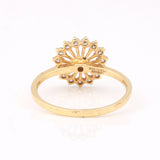 0.34Ct IGI Certified 18k Yellow Gold Floral Cocktail Diamond Ring For Engagement - view 6