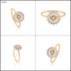 0.34Ct IGI Certified 18k Yellow Gold Floral Cocktail Diamond Ring For Engagement - view 7