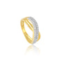 0.44 Ct. IGI Certified 18k Yellow Gold Graceful Wave GH VS Diamond Women's Ring
