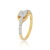 0.41 Ct. IGI Certified 18K Solid Yellow Gold Diamond Cluster Ring For Women - view 5