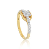 0.41 Ct. IGI Certified 18K Solid Yellow Gold Diamond Cluster Ring For Women - view 4