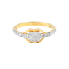 0.41 Ct. IGI Certified 18K Solid Yellow Gold Diamond Cluster Ring For Women