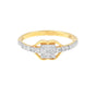 0.41 Ct. IGI Certified 18K Solid Yellow Gold Diamond Cluster Ring For Women