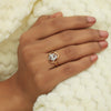 0.21 Ct. IGI Certified 18k Yellow Gold Diamond Floral Design Ring For Easter - view 5