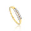 0.20 Ct. IGI Certified 18k Yellow Gold Two Row HI VS Diamond Pave Band Ring - view 2