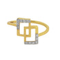 0.15 Ct. IGI Certified 18k Yellow Gold Diamond Geometric Ring Designer Jewellery