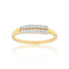 0.20 Ct. IGI Certified 18k Yellow Gold Two Row HI VS Diamond Pave Band Ring - view 3