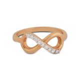 0.12 Ct. IGI Certified 18k Rose Gold Diamond Infinity Love Band Promise Ring - view 3