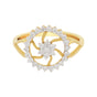 0.42 Ct. IGI Certified 18k Yellow Gold GH VS Diamond Floral Design Ring