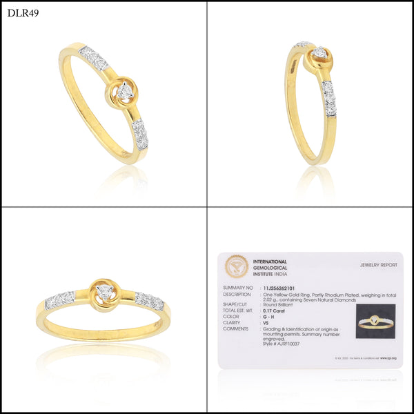 0.17 Ct. IGI Certified 18k Yellow Gold Diamond Elegant Design Ladies Ring - view 8