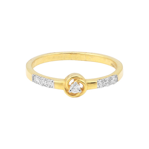 0.17 Ct. IGI Certified 18k Yellow Gold Diamond Elegant Design Ladies Ring