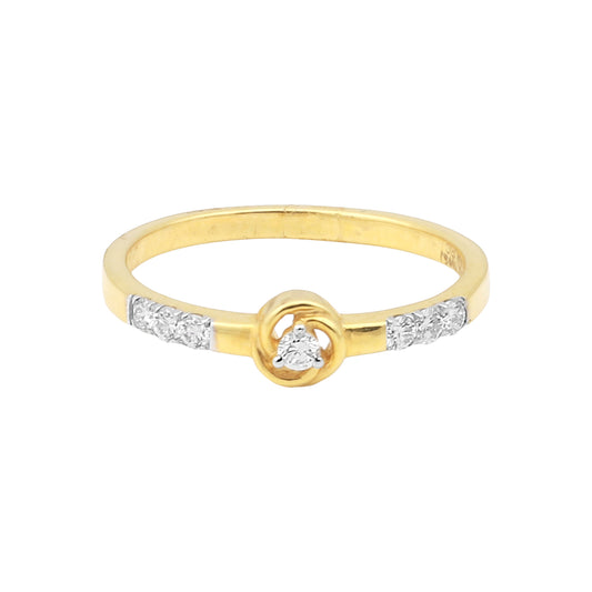 0.17 Ct. IGI Certified 18k Yellow Gold Diamond Elegant Design Ladies Ring