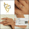 0.15 Ct. IGI Certified 18k Yellow Gold Diamond Geometric Ring Designer Jewellery - view 6