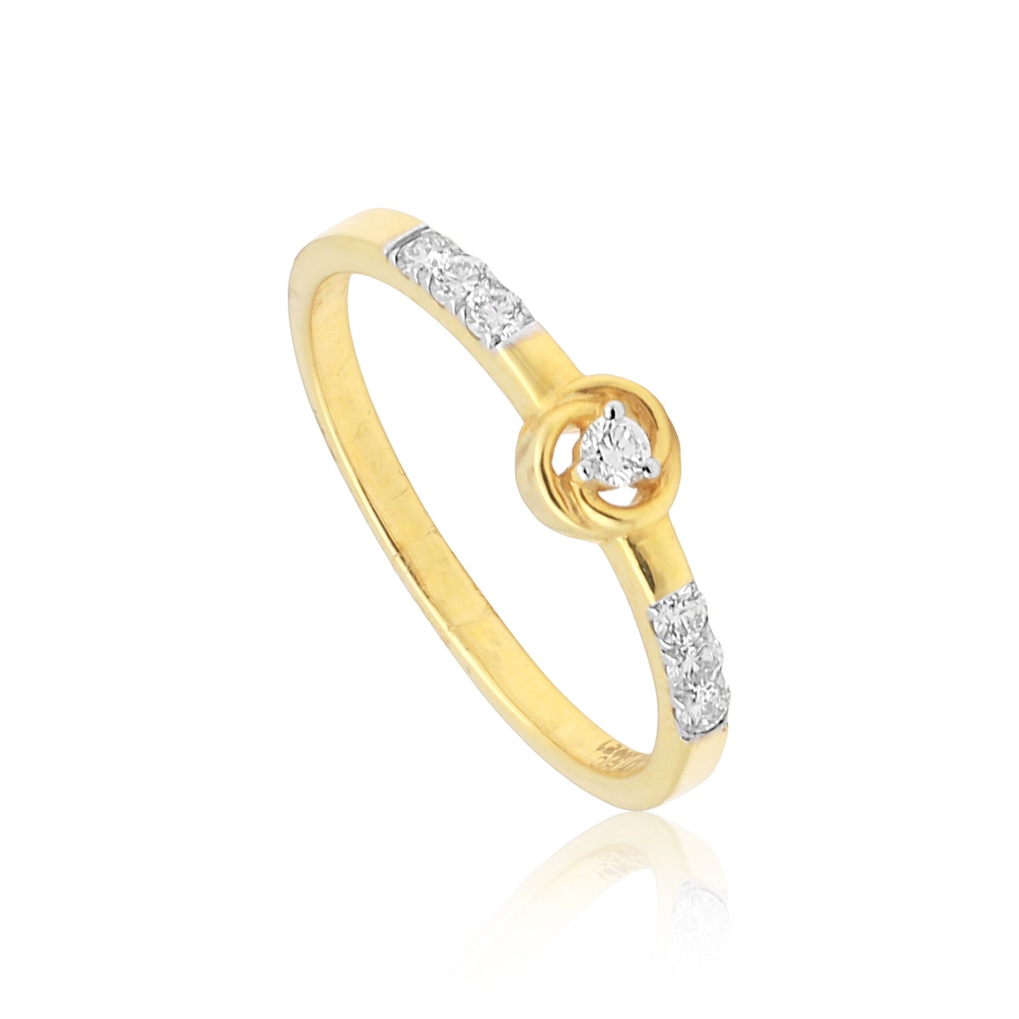 0.17 Ct. IGI Certified 18k Yellow Gold Diamond Elegant Design Ladies Ring - view 2