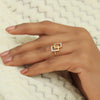 0.15 Ct. IGI Certified 18k Yellow Gold Diamond Geometric Ring Designer Jewellery - view 4