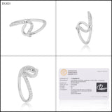 0.16 Ct. IGI Certified Natural Diamond 18k White Gold Loop Ring For Women - view 8
