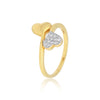 0.10 Ct. IGI Certified Natural Diamond 18k Heart Cross Over Yellow Gold Ring - view 4
