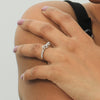 0.36 Ct. IGI Certified Natural Diamond 18k White Gold Solitaire Bypass Ring - view 6