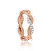 0.09 Ct. IGI Certified Natural Diamond 18k Yellow Gold Swirl Ring For Birthday - view 3