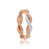 0.09 Ct. IGI Certified Natural Diamond 18k Yellow Gold Swirl Ring For Birthday - view 3