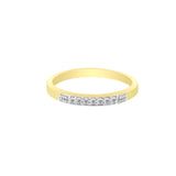 0.08 Ct. IGI Certified Natural Diamond 18k Solid Yellow Gold Bar Band Ring