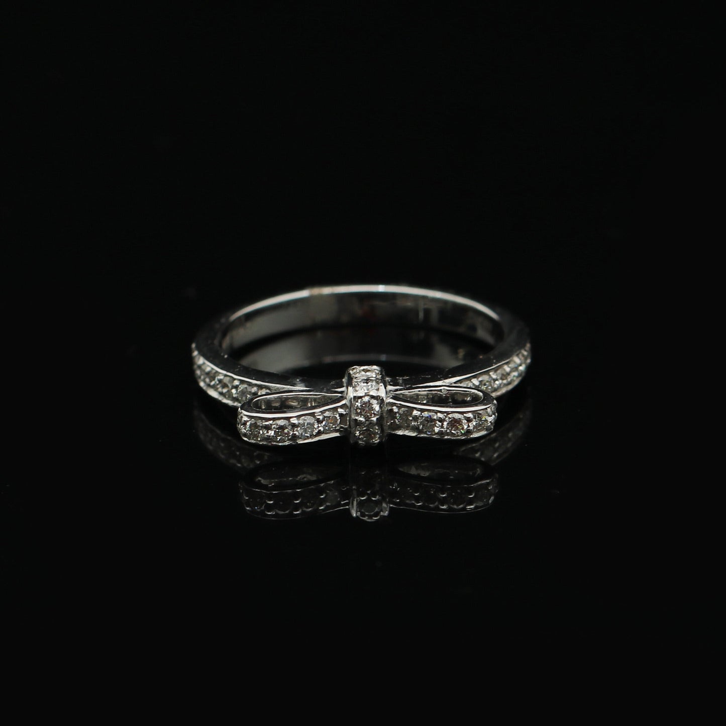 0.36 Ct. IGI Certified Natural Diamond 18k White Gold Solitaire Bypass Ring - view 4