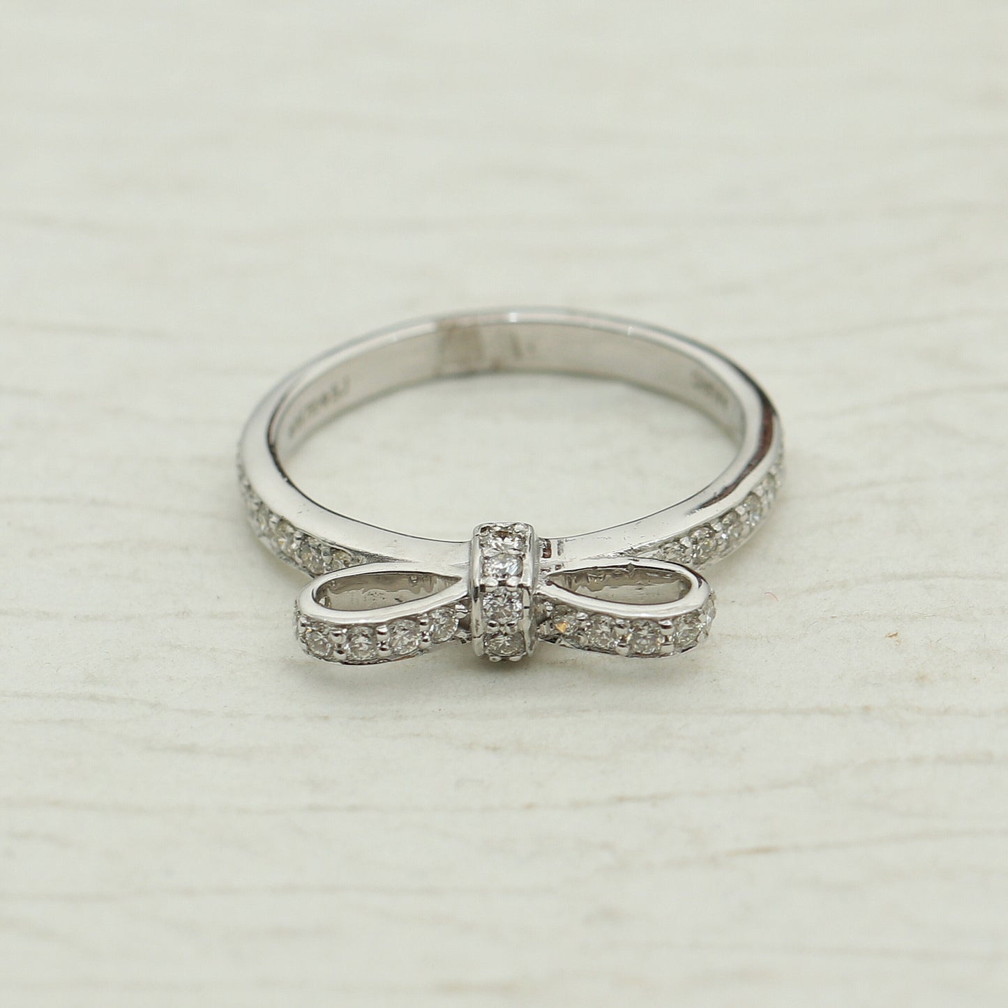 0.36 Ct. IGI Certified Natural Diamond 18k White Gold Solitaire Bypass Ring - view 7