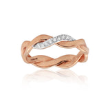0.09 Ct. IGI Certified Natural Diamond 18k Yellow Gold Swirl Ring For Birthday - view 2
