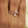 0.16 Ct. IGI Certified Natural Diamond 18k Yellow Gold Floral Bypass Ring - view 4