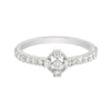 0.47 Ct. IGI Certified Natural Diamond 18k White Gold Cluster Engagement Ring