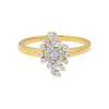 0.27 Ct. IGI Certified Natural Diamond 18k Yellow Gold Floral Cluster Ring