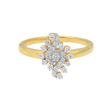 0.27 Ct. IGI Certified Natural Diamond 18k Yellow Gold Floral Cluster Ring