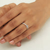 0.47 Ct. IGI Certified Natural Diamond 18k White Gold Cluster Engagement Ring - view 7