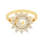 0.39 Ct. IGI Certified Natural Diamond 18k Yellow Gold Flower Design Ring