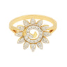 0.39 Ct. IGI Certified Natural Diamond 18k Yellow Gold Flower Design Ring in 18kt