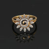 0.39 Ct. IGI Certified Natural Diamond 18k Yellow Gold Flower Design Ring - view 4