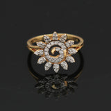 0.39 Ct. IGI Certified Natural Diamond 18k Yellow Gold Flower Design Ring - view 4