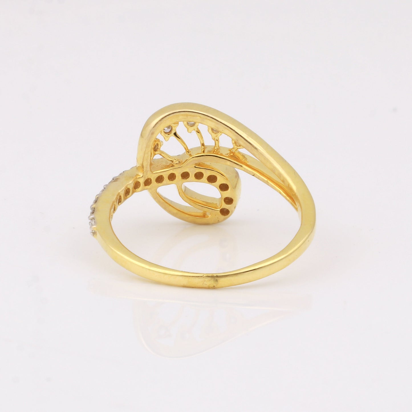 0.23 Ct. IGI Certified Natural Diamond 18k Solid Yellow Gold Infinity Ring - view 6