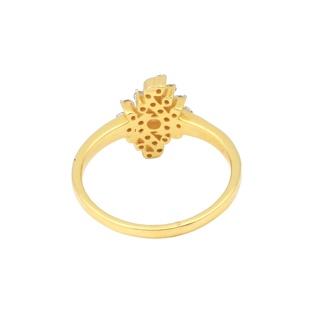 0.27 Ct. IGI Certified Natural Diamond 18k Yellow Gold Floral Cluster Ring - view 6