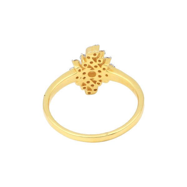 0.27 Ct. IGI Certified Natural Diamond 18k Yellow Gold Floral Cluster Ring - view 6