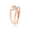 0.08 Ct. IGI Certified Natural Diamond 18k Rose Gold Cuff Ring For Women - view 6