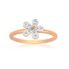 0.09 Ct. IGI Certified Natural Diamond 18k Solid Rose Gold Flower Ring - view 4