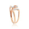 0.08 Ct. IGI Certified Natural Diamond 18k Rose Gold Cuff Ring For Women - view 5