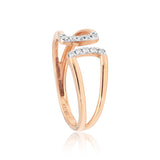 0.08 Ct. IGI Certified Natural Diamond 18k Rose Gold Cuff Ring For Women - view 5