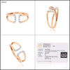 0.08 Ct. IGI Certified Natural Diamond 18k Rose Gold Cuff Ring For Women - view 9