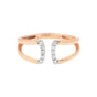 0.08 Ct. IGI Certified Natural Diamond 18k Rose Gold Cuff Ring For Women
