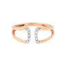 Natural Diamond Cuff Ring in 18k Rose Gold — 0.08 Ct, IGI Certified in 18kt
