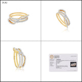 0.67 Ct. IGI Natural Diamond Crossover Ring in 18K Yellow Gold for Women Gift - view 6